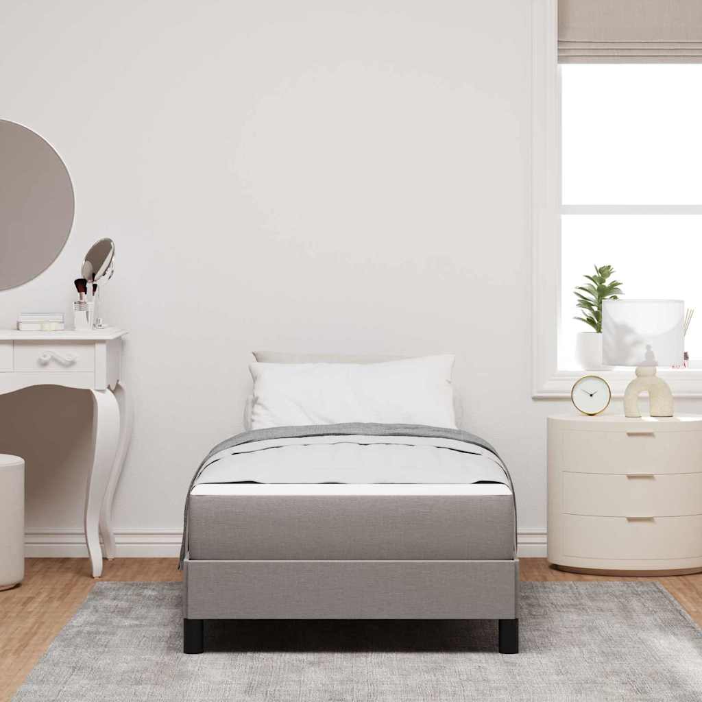 Boxspringbett mit Matratze Taupe 90 x 200 cm Stoff