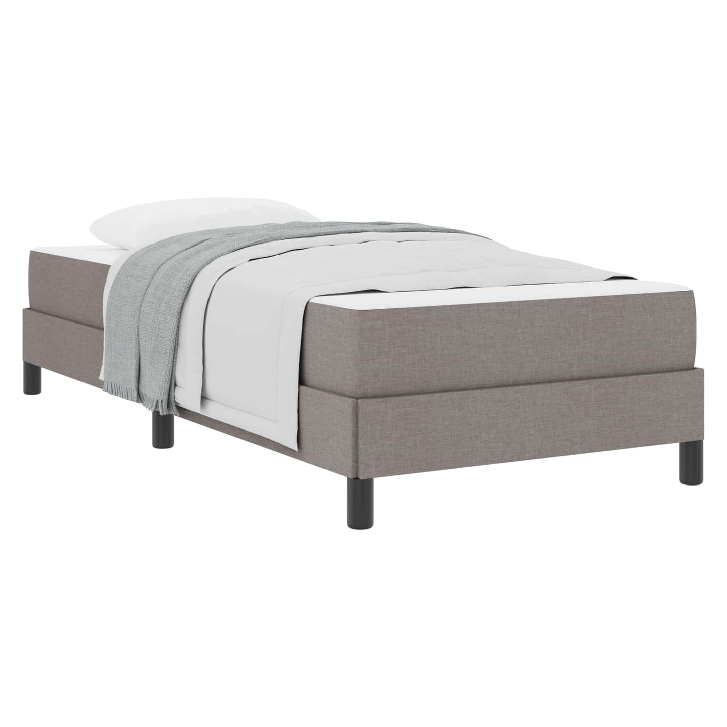 Boxspringbett mit Matratze Taupe 90 x 200 cm Stoff