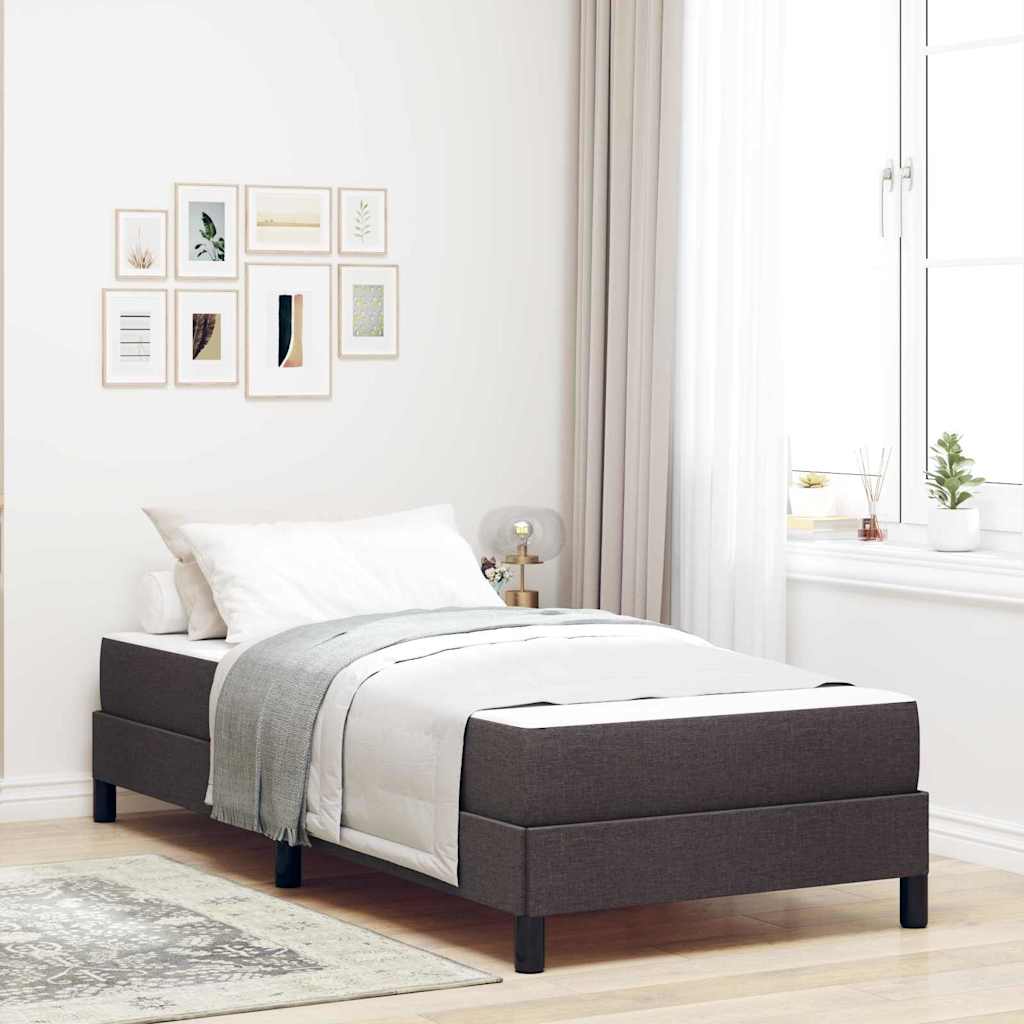 Boxspringbett mit Matratze Dunkelbraun 100 x 200 cm Stoff