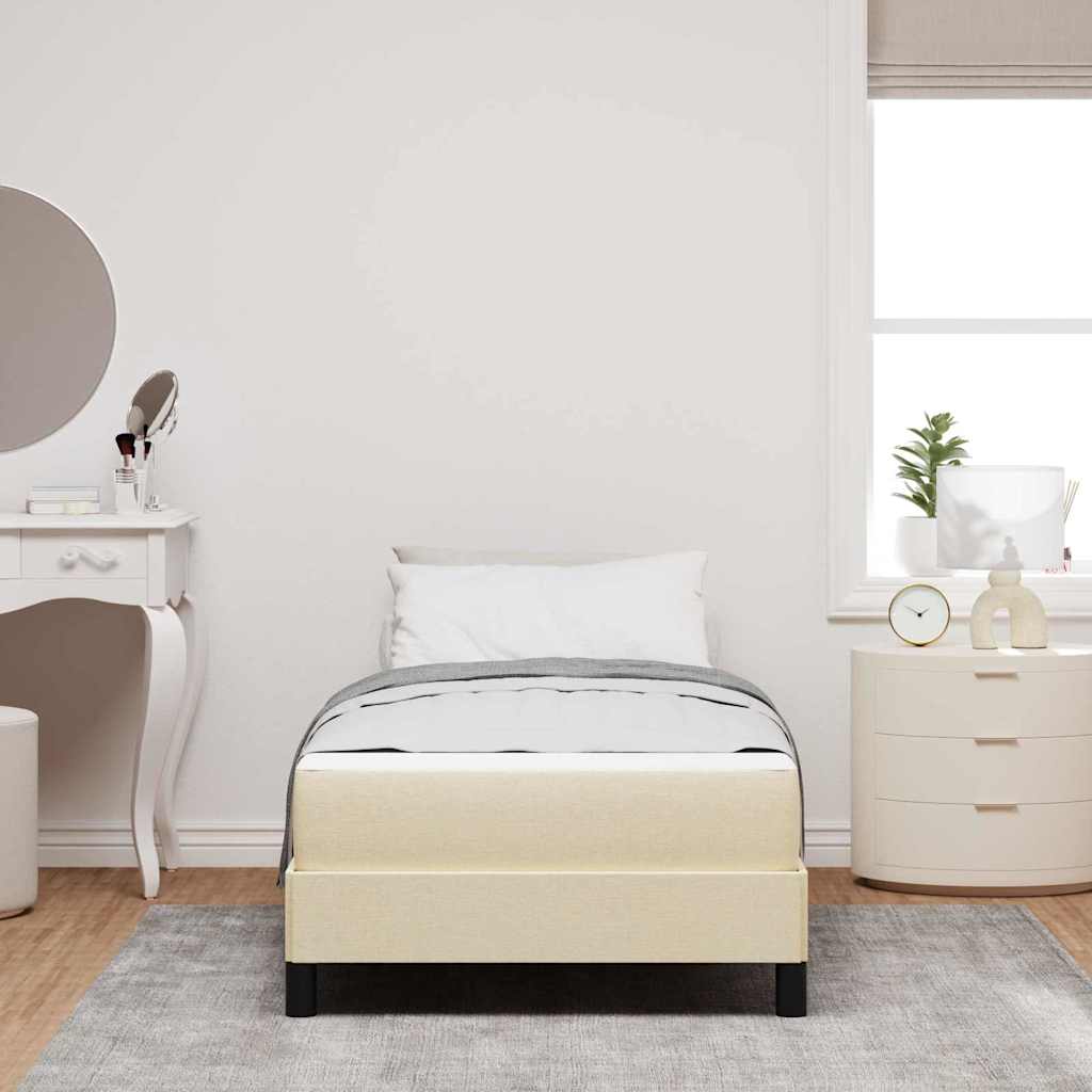 Boxspringbett mit Matratze Creme 100 x 200 cm Stoff