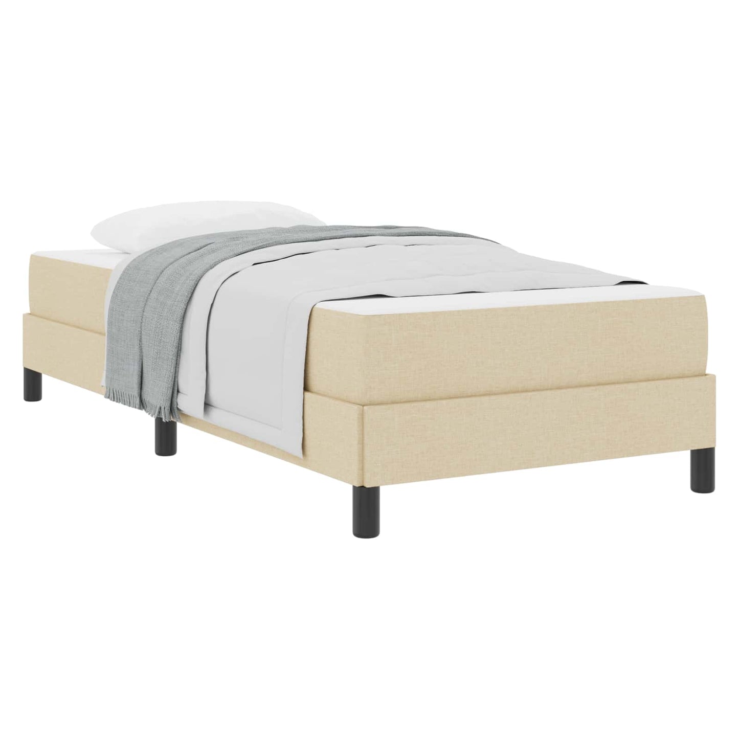Boxspringbett mit Matratze Creme 100 x 200 cm Stoff
