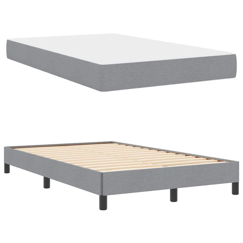 Boxspringbett mit Matratze Hellgrau 120 x 190 cm Stoff