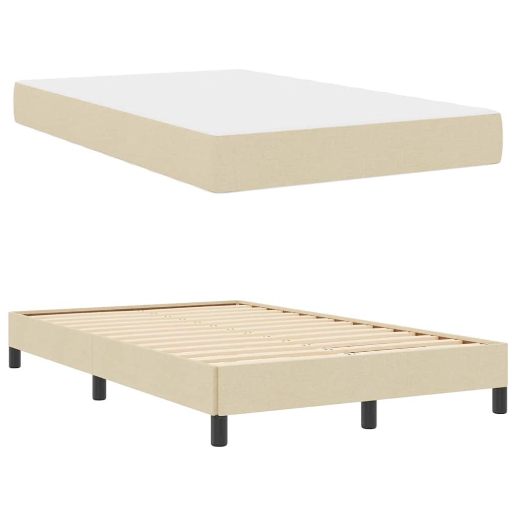 Boxspringbett mit Matratze Creme 120 x 190 cm Stoff
