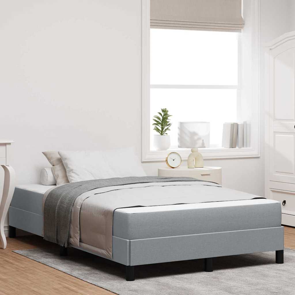 Boxspringbett mit Matratze Hellgrau 120 x 200 cm Stoff