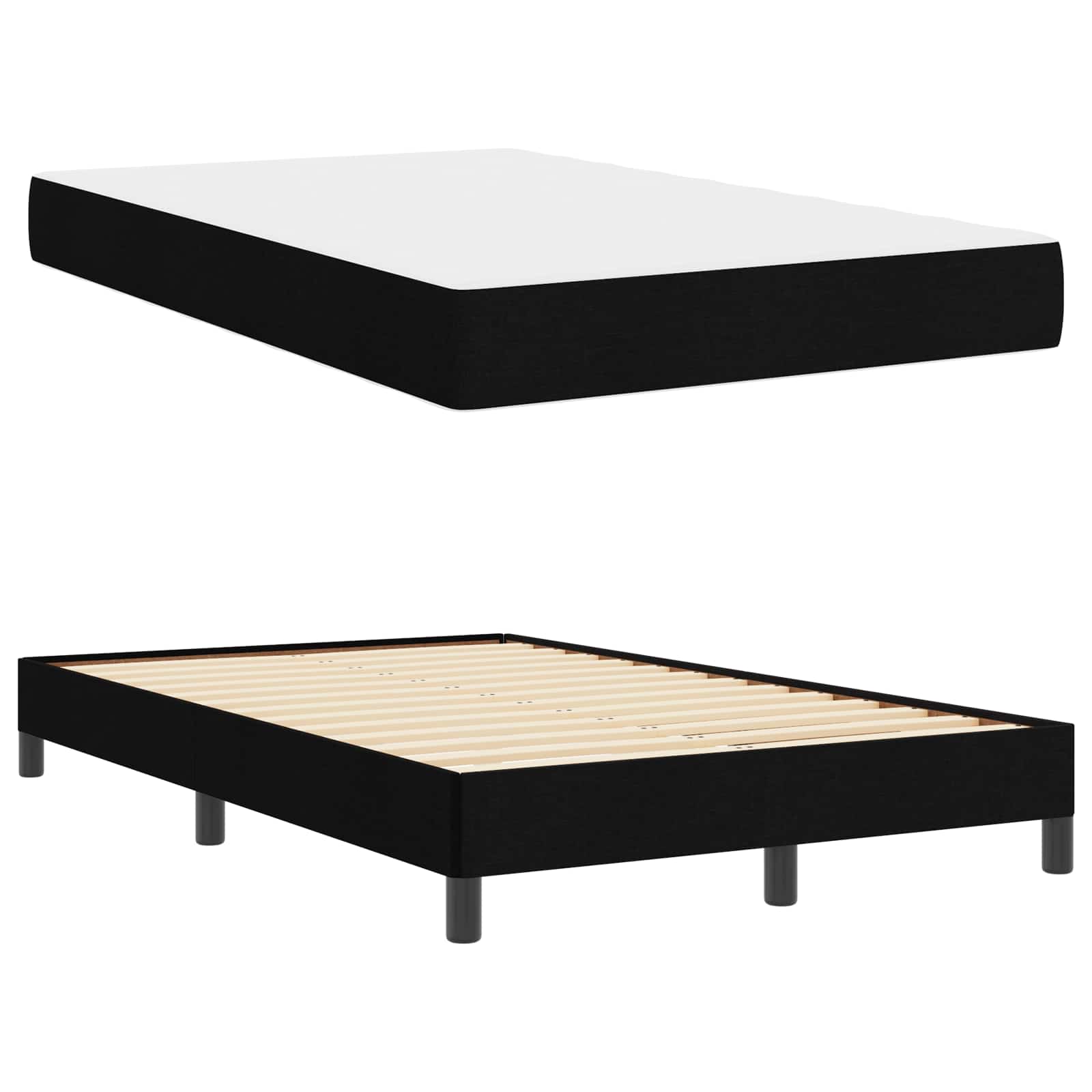 Boxspringbett mit Matratze Schwarz 120 x 200 cm Stoff