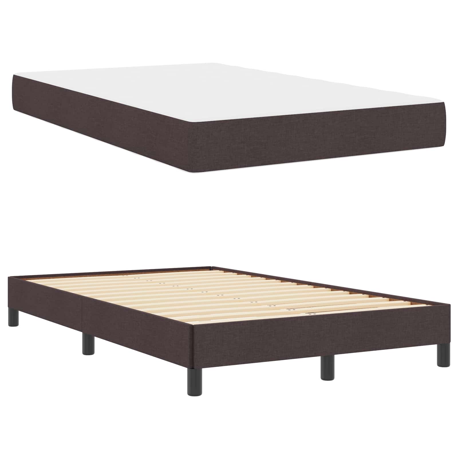 Boxspringbett mit Matratze Dunkelbraun 120 x 200 cm Stoff