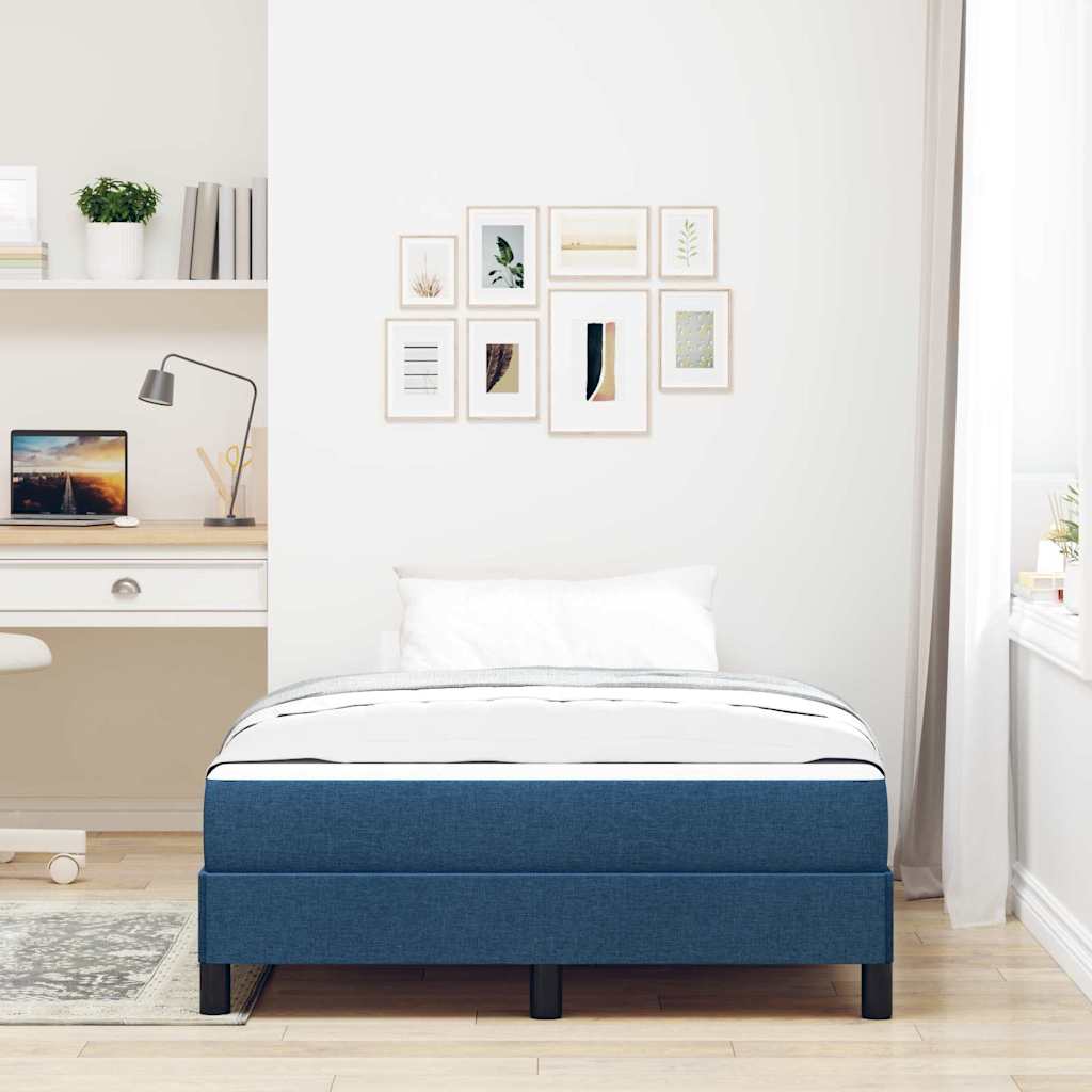 Boxspringbett mit Matratze Blau 120 x 200 cm Stoff