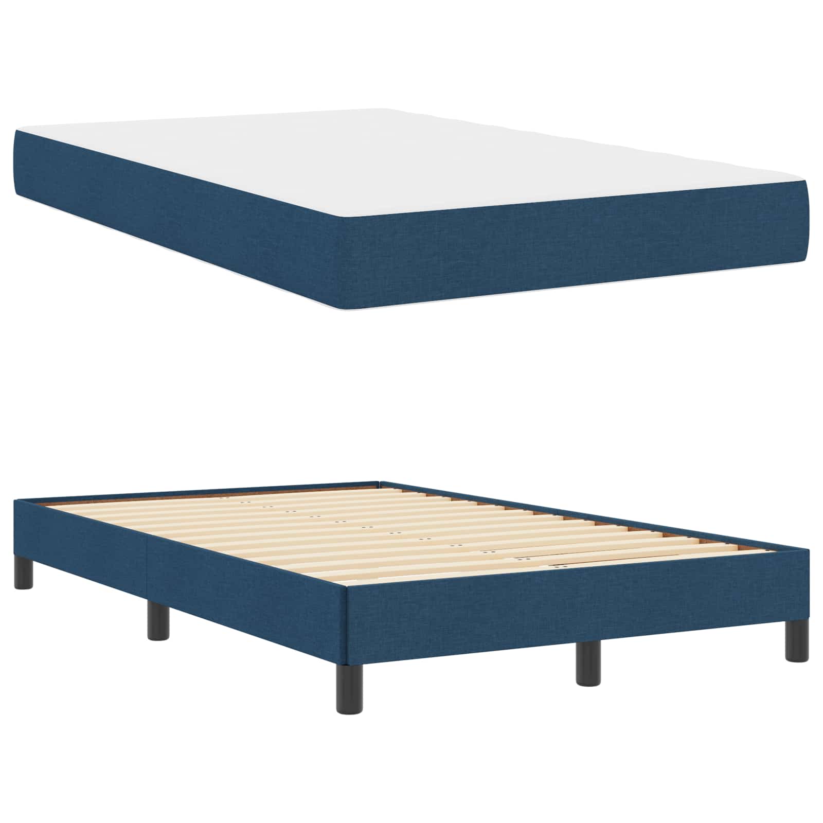 Boxspringbett mit Matratze Blau 120 x 200 cm Stoff