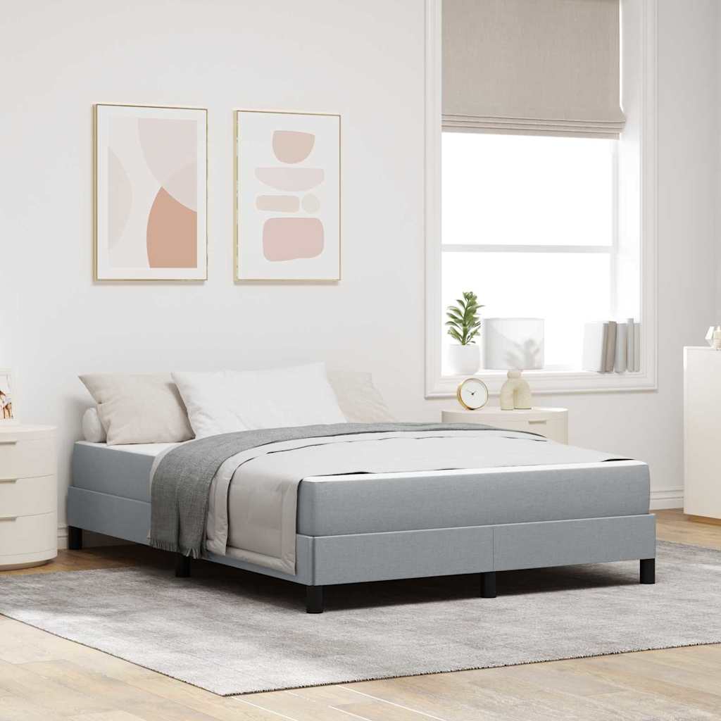 Boxspringbett mit Matratze Hellgrau 140 x 190 cm Stoff