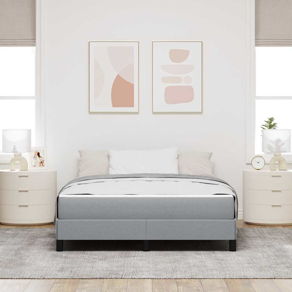 Boxspringbett mit Matratze Hellgrau 140 x 190 cm Stoff