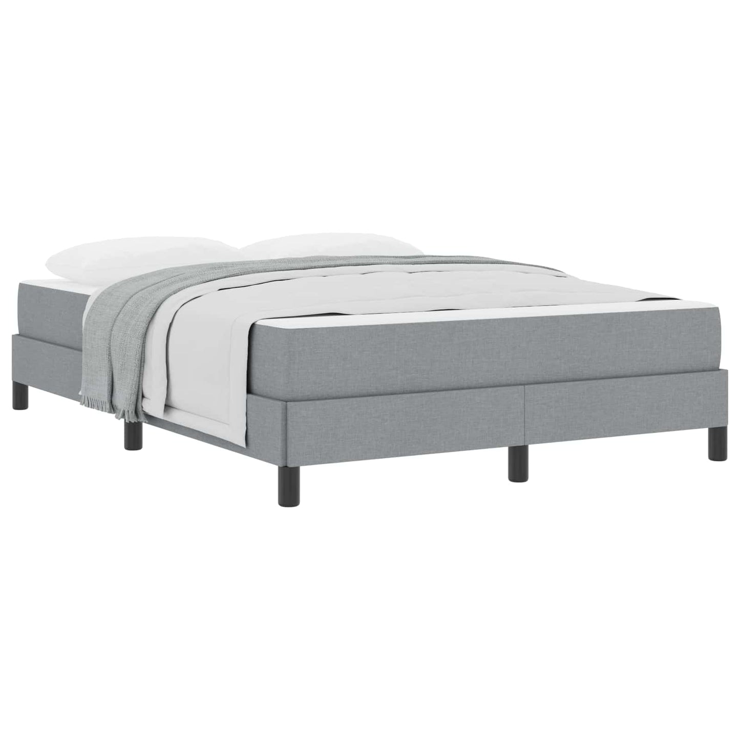 Boxspringbett mit Matratze Hellgrau 140 x 190 cm Stoff