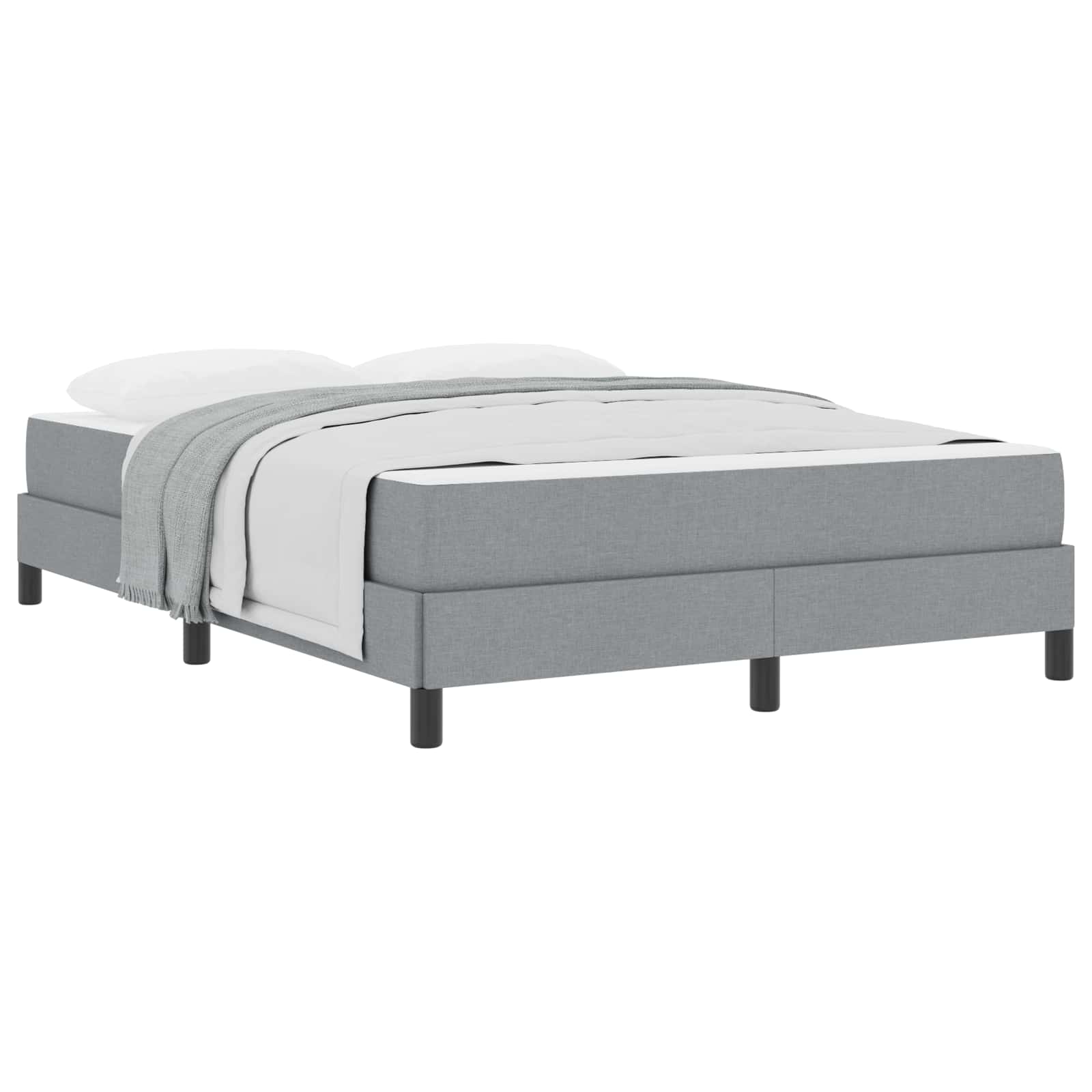 Boxspringbett mit Matratze Hellgrau 140 x 190 cm Stoff