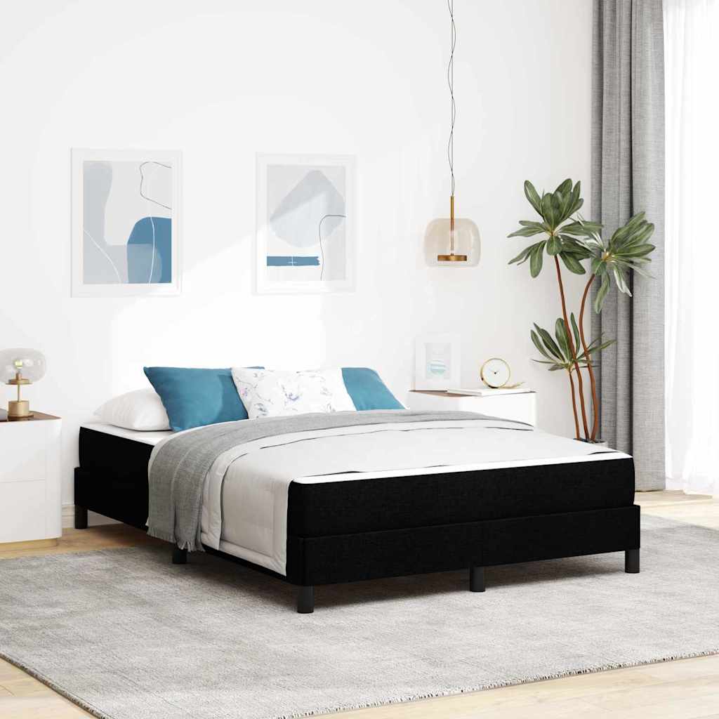 Boxspringbett mit Matratze Schwarz 140 x 190 cm Stoff