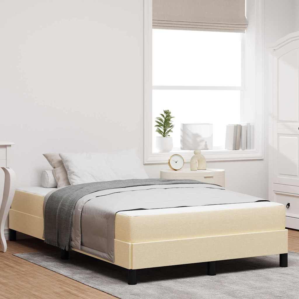 Boxspringbett mit Matratze Creme 140 x 190 cm Stoff