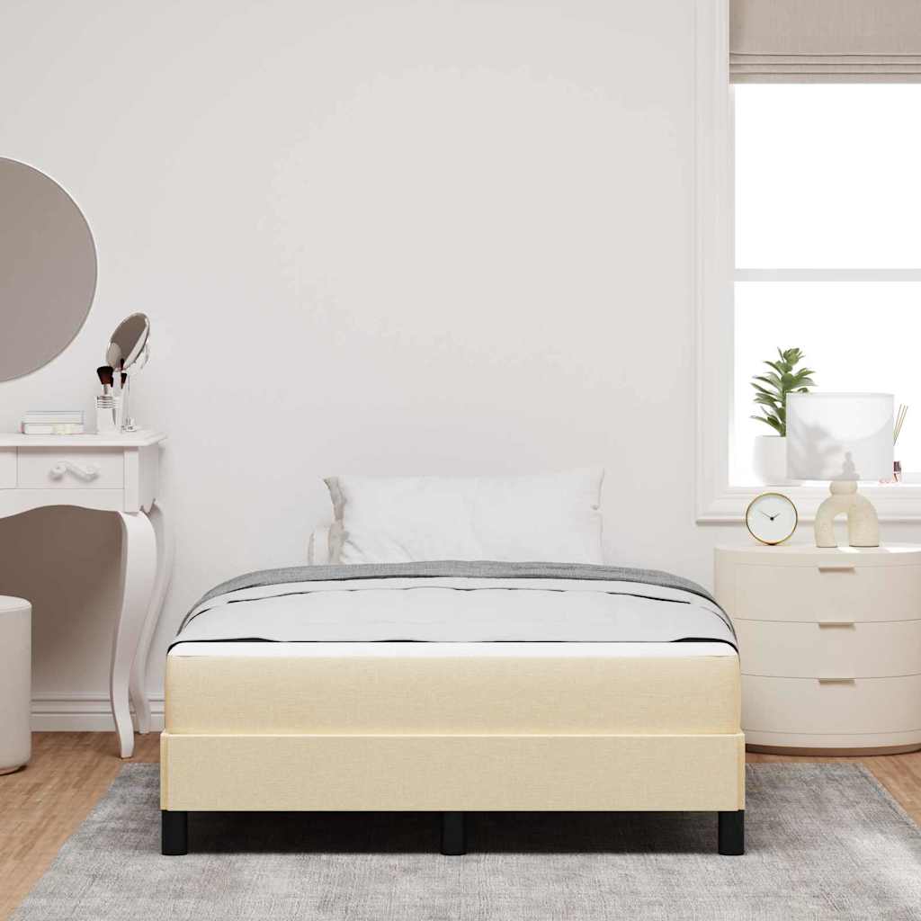 Boxspringbett mit Matratze Creme 140 x 190 cm Stoff