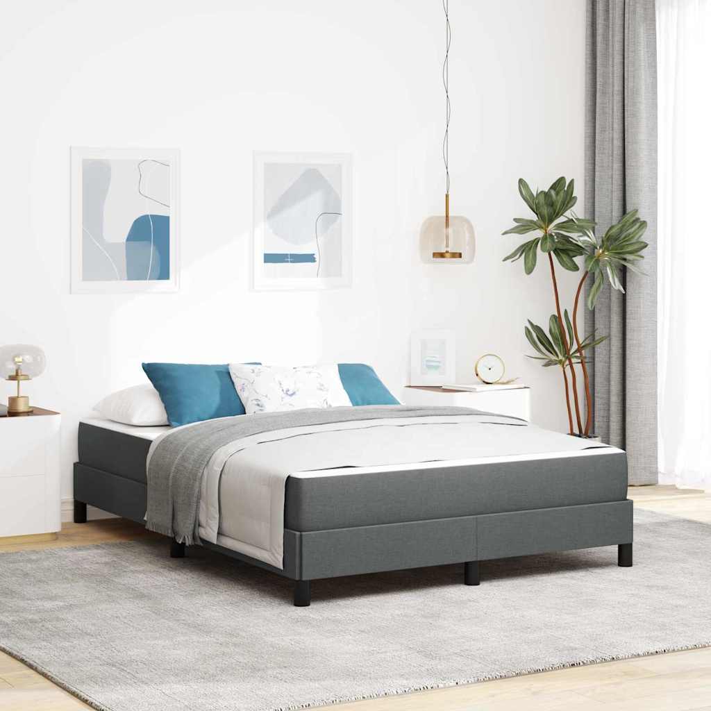 Boxspringbett mit Matratze Dunkelgrau 140 x 200 cm Stoff