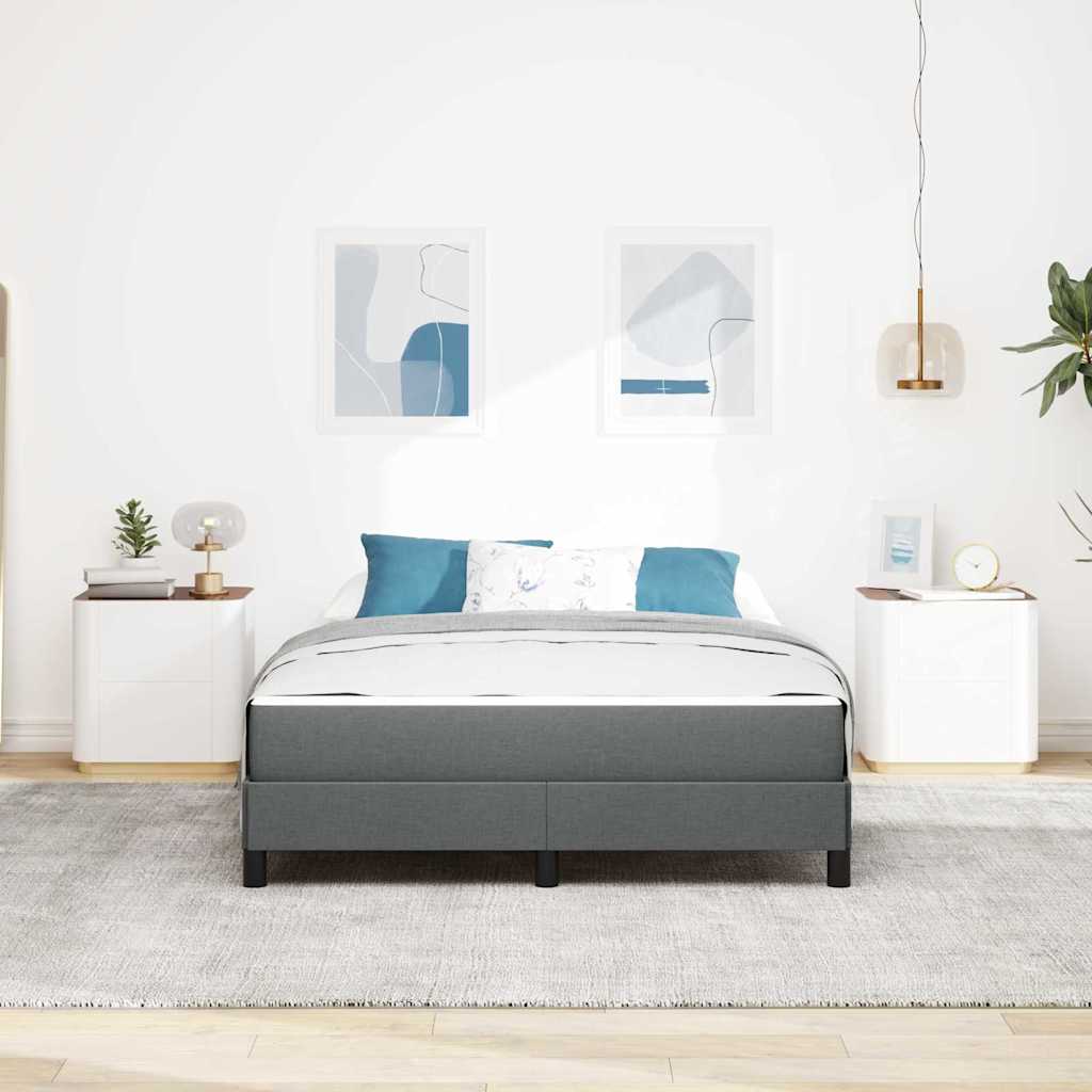 Boxspringbett mit Matratze Dunkelgrau 140 x 200 cm Stoff