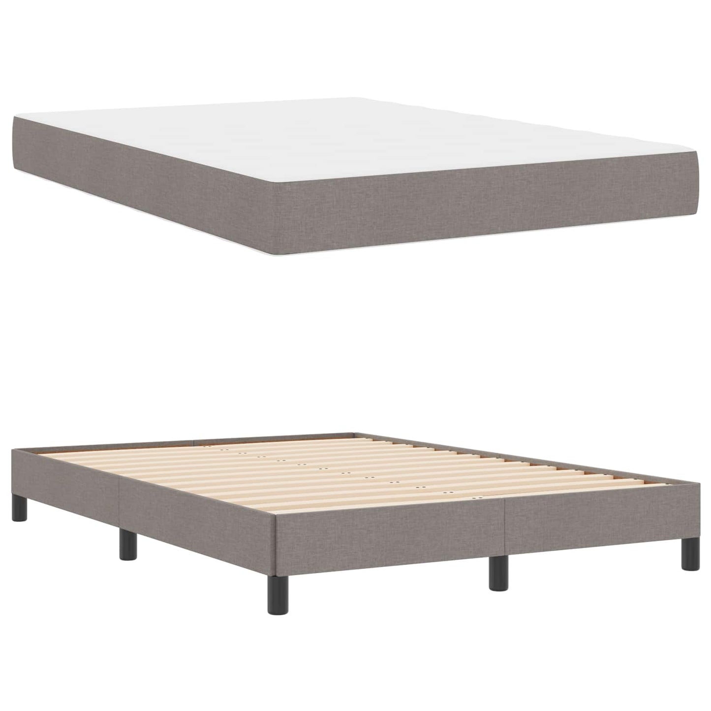 Boxspringbett mit Matratze Taupe 140 x 200 cm Stoff