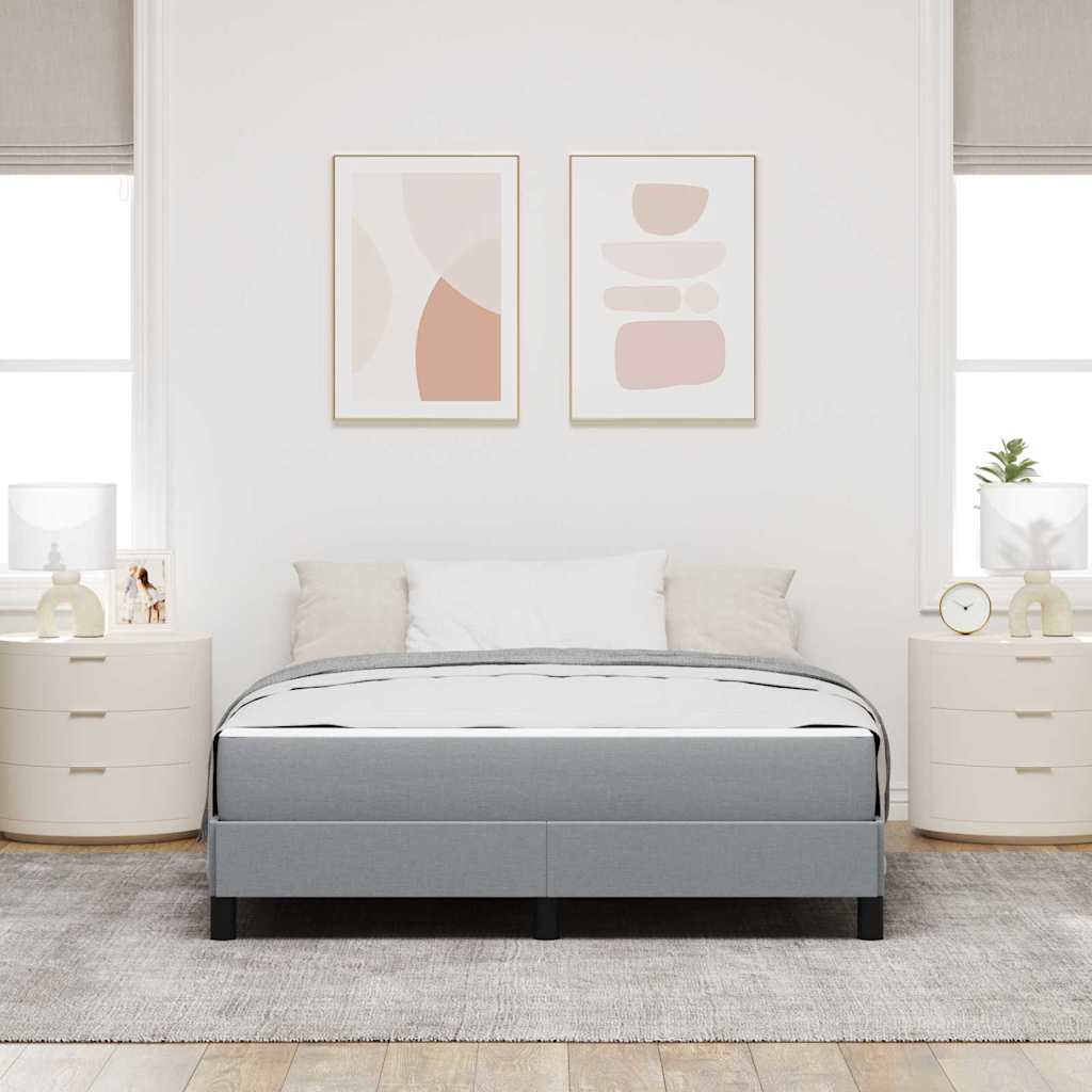 Boxspringbett mit Matratze Hellgrau 160 x 200 cm Stoff