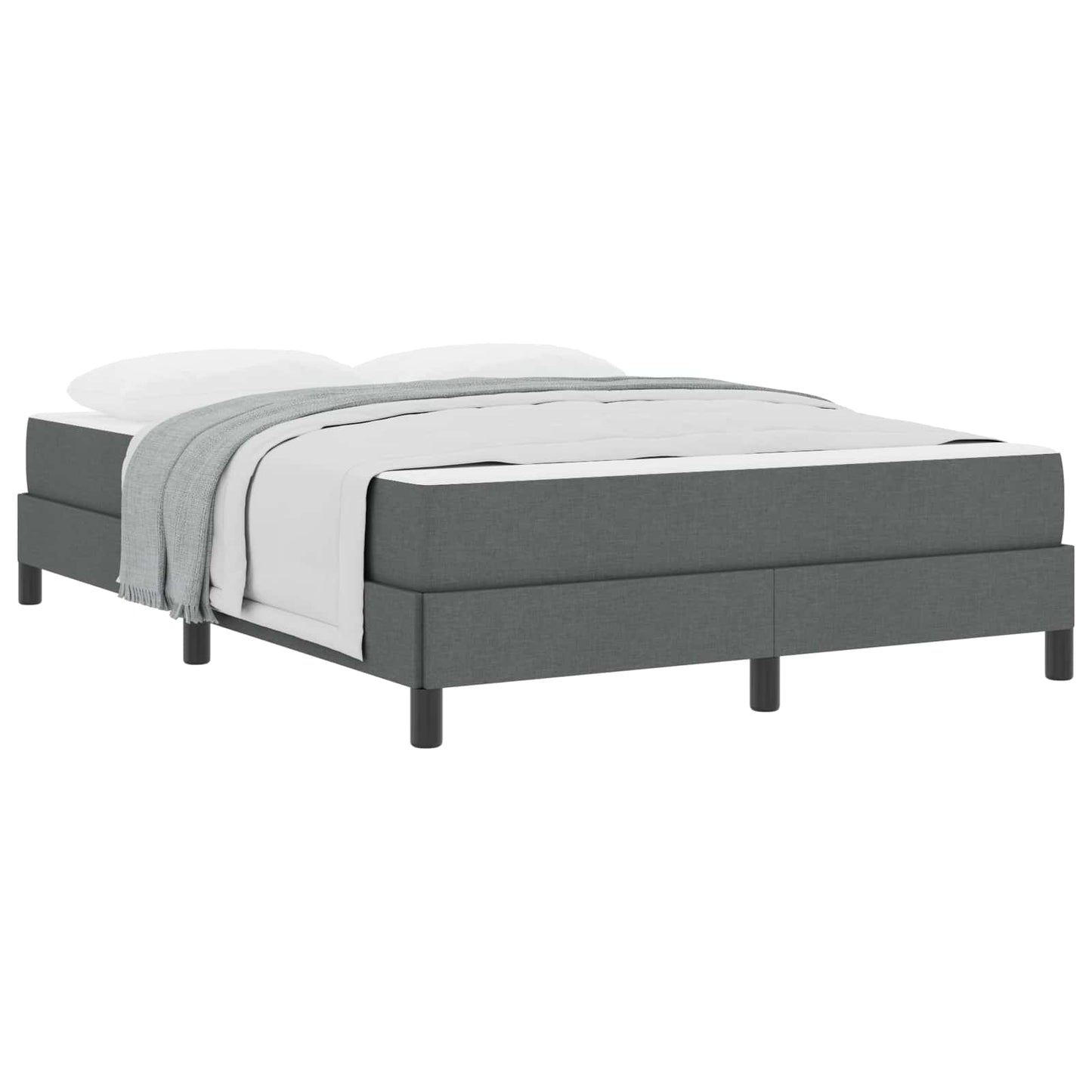 Boxspringbett mit Matratze Dunkelgrau 160 x 200 cm Stoff