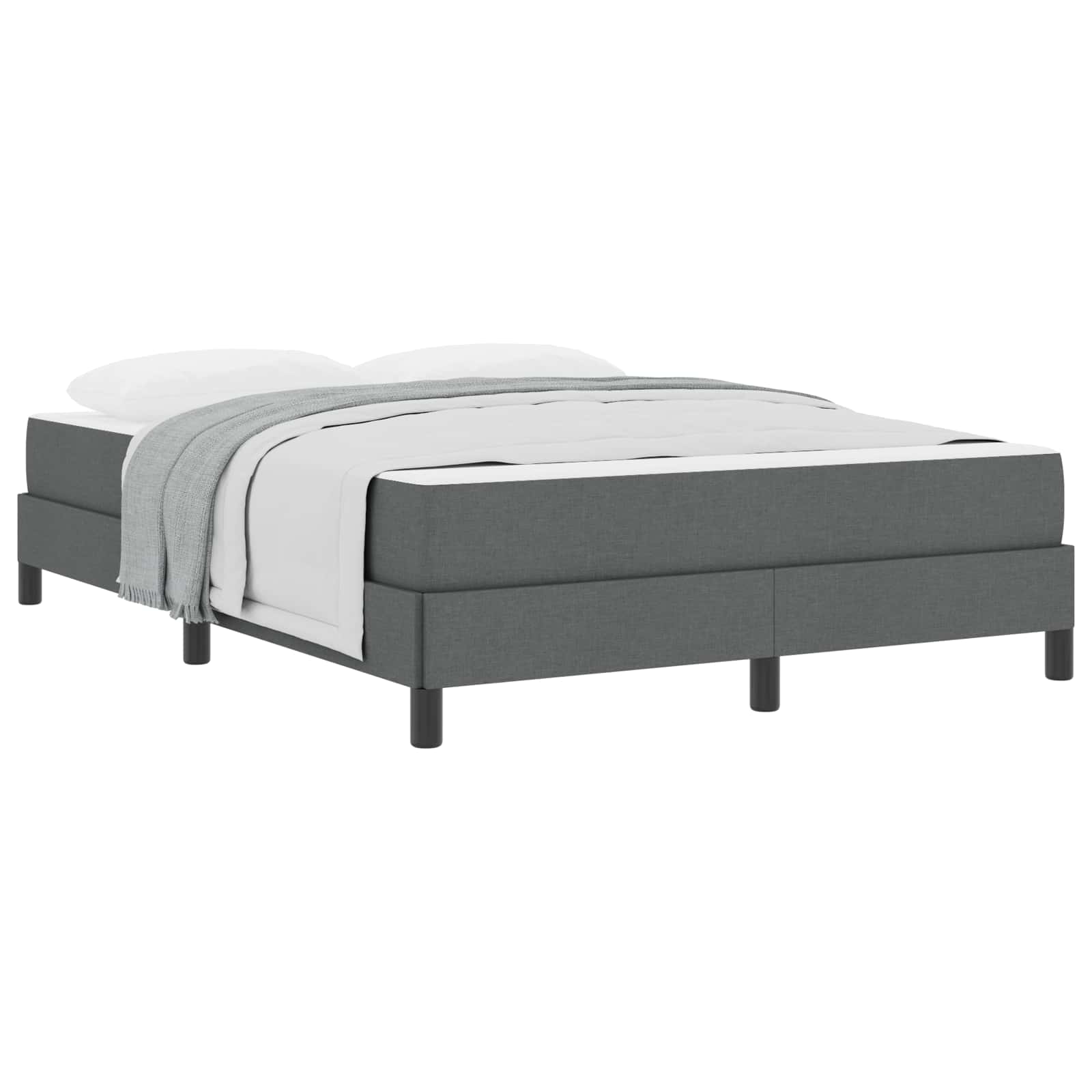 Boxspringbett mit Matratze Dunkelgrau 160 x 200 cm Stoff