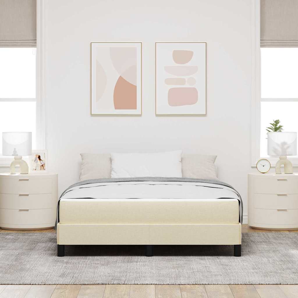 Boxspringbett mit Matratze Creme 160 x 200 cm Stoff