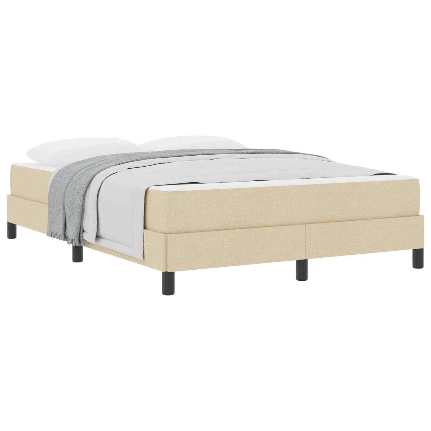 Boxspringbett mit Matratze Creme 160 x 200 cm Stoff