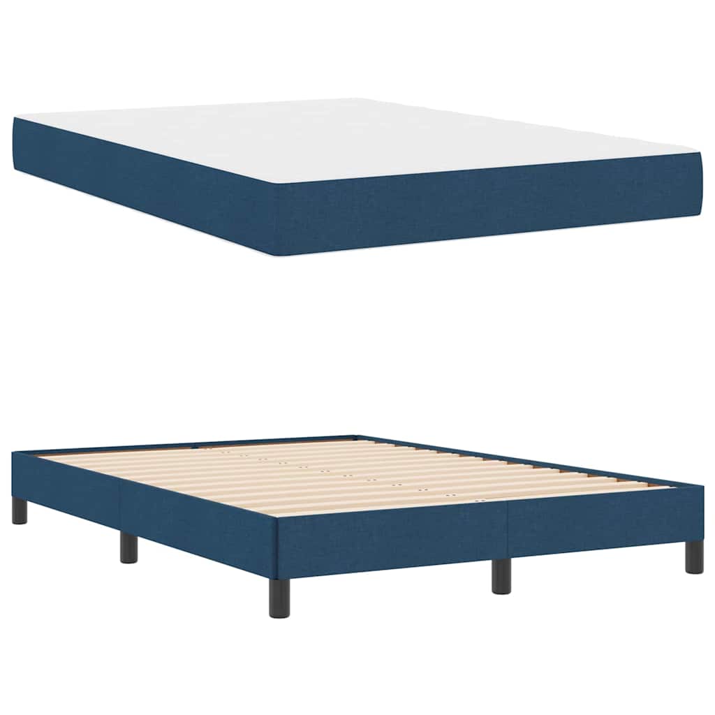 Boxspringbett mit Matratze Blau 160 x 200 cm Stoff