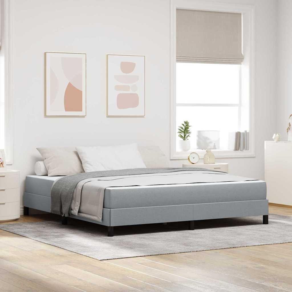 Boxspringbett Hellgrau 180 x 200 cm Stoff