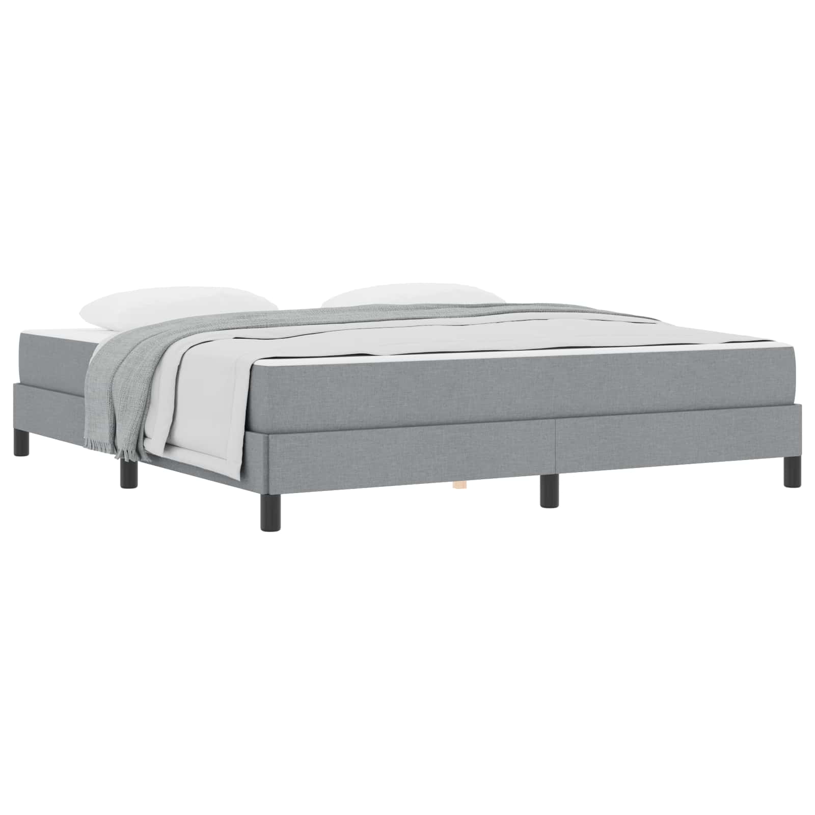 Boxspringbett Hellgrau 180 x 200 cm Stoff