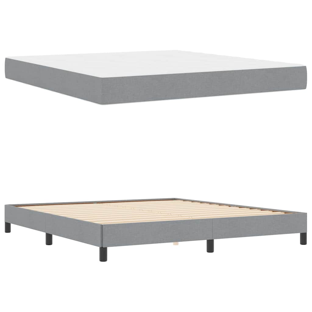 Boxspringbett Hellgrau 180 x 200 cm Stoff