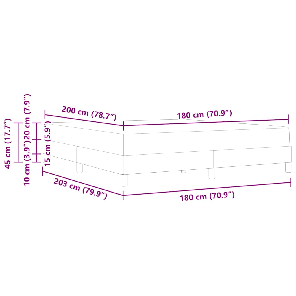 Boxspringbett Hellgrau 180 x 200 cm Stoff