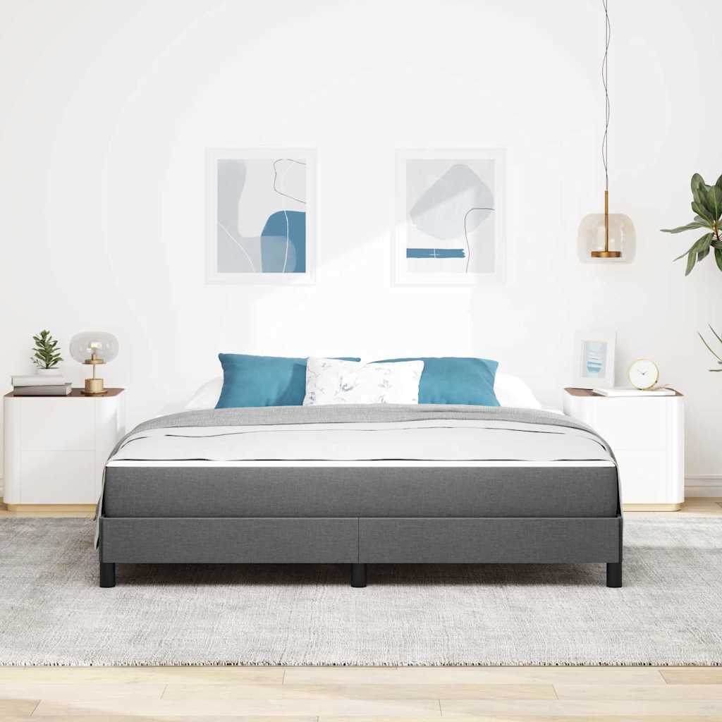 Boxspringbett mit Matratze Dunkelgrau 180 x 200 cm Stoff