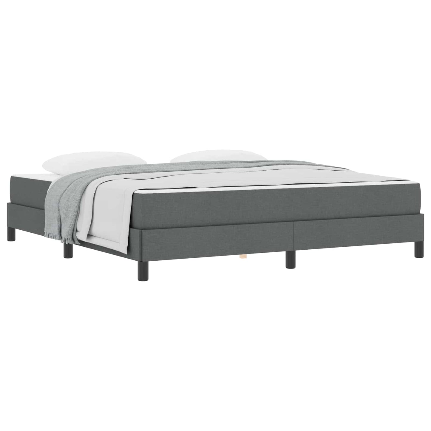 Boxspringbett mit Matratze Dunkelgrau 180 x 200 cm Stoff