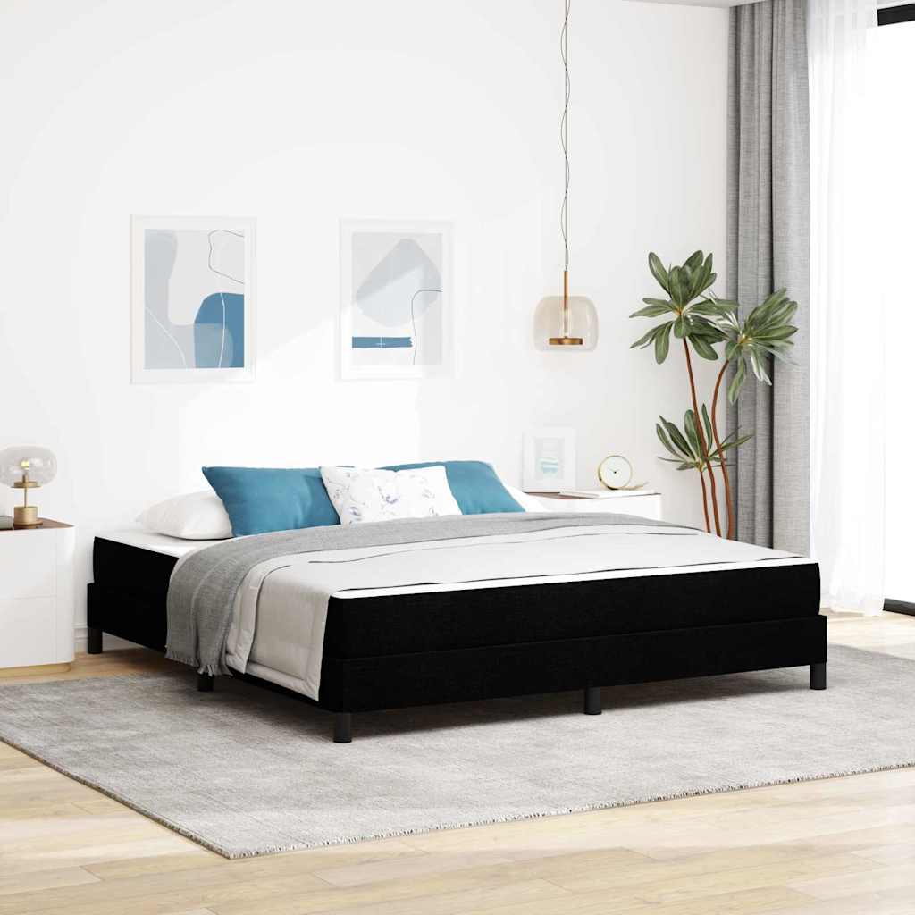 Boxspringbett mit Matratze Schwarz 180 x 200 cm Stoff