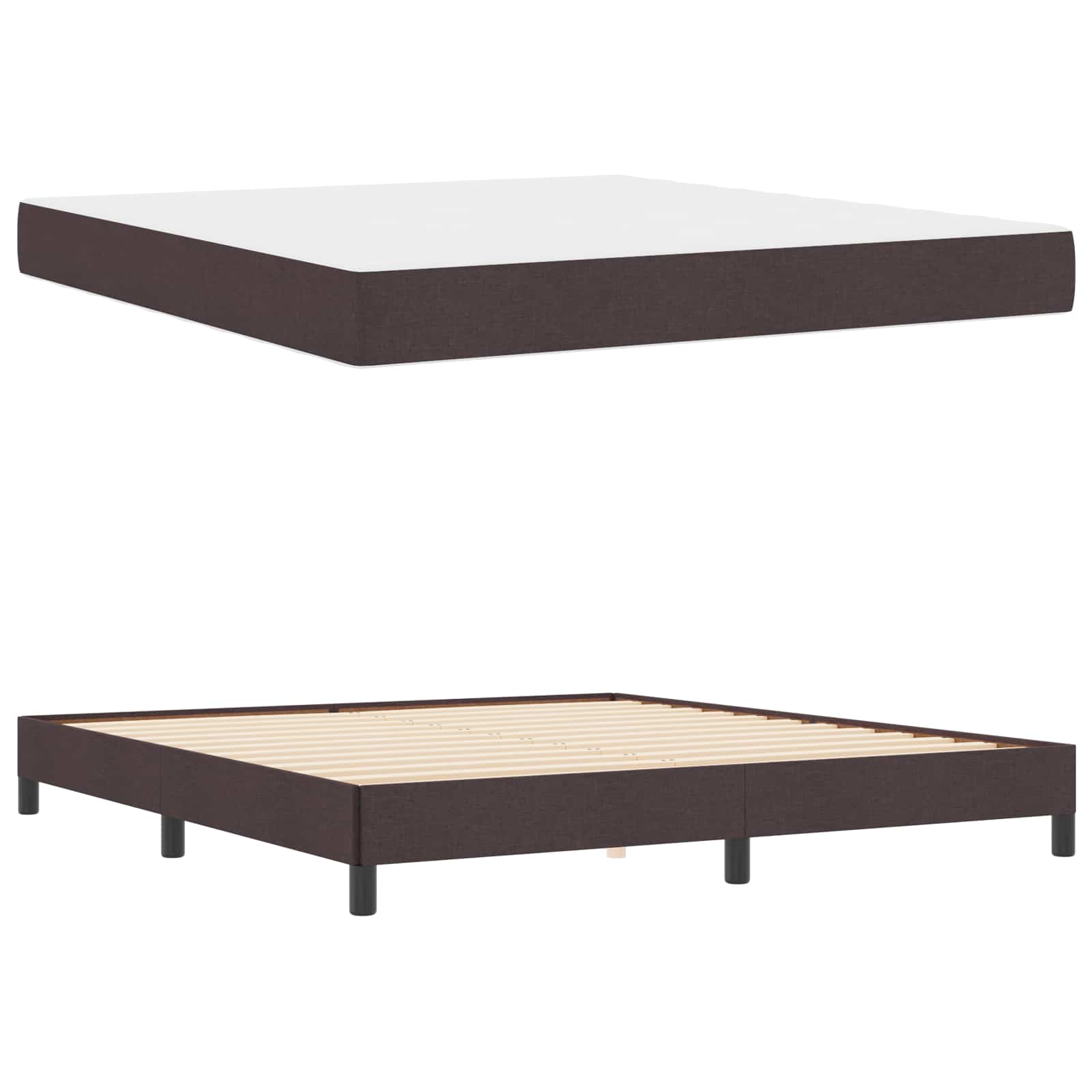 Boxspringbett mit Matratze Dunkelbraun 180 x 200 cm Stoff