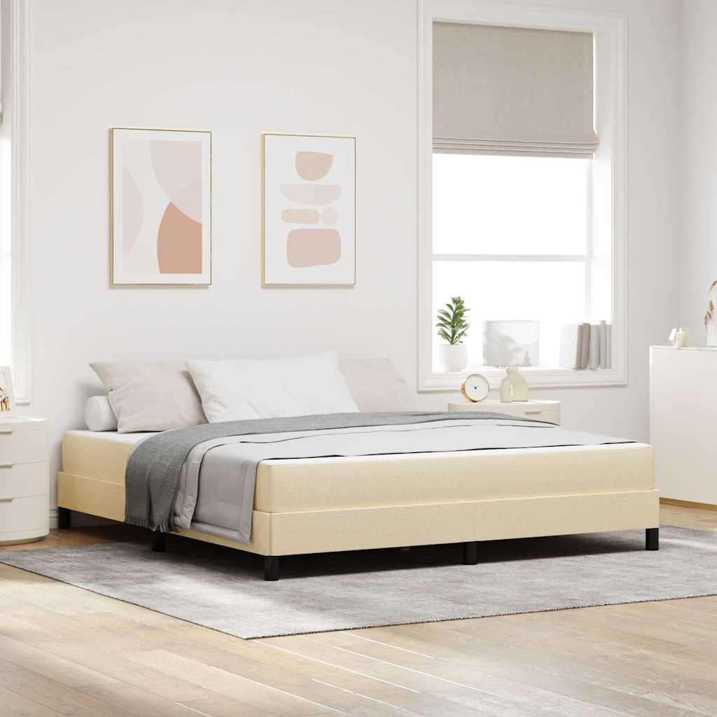 Boxspringbett Creme 180 x 200 cm Stoff