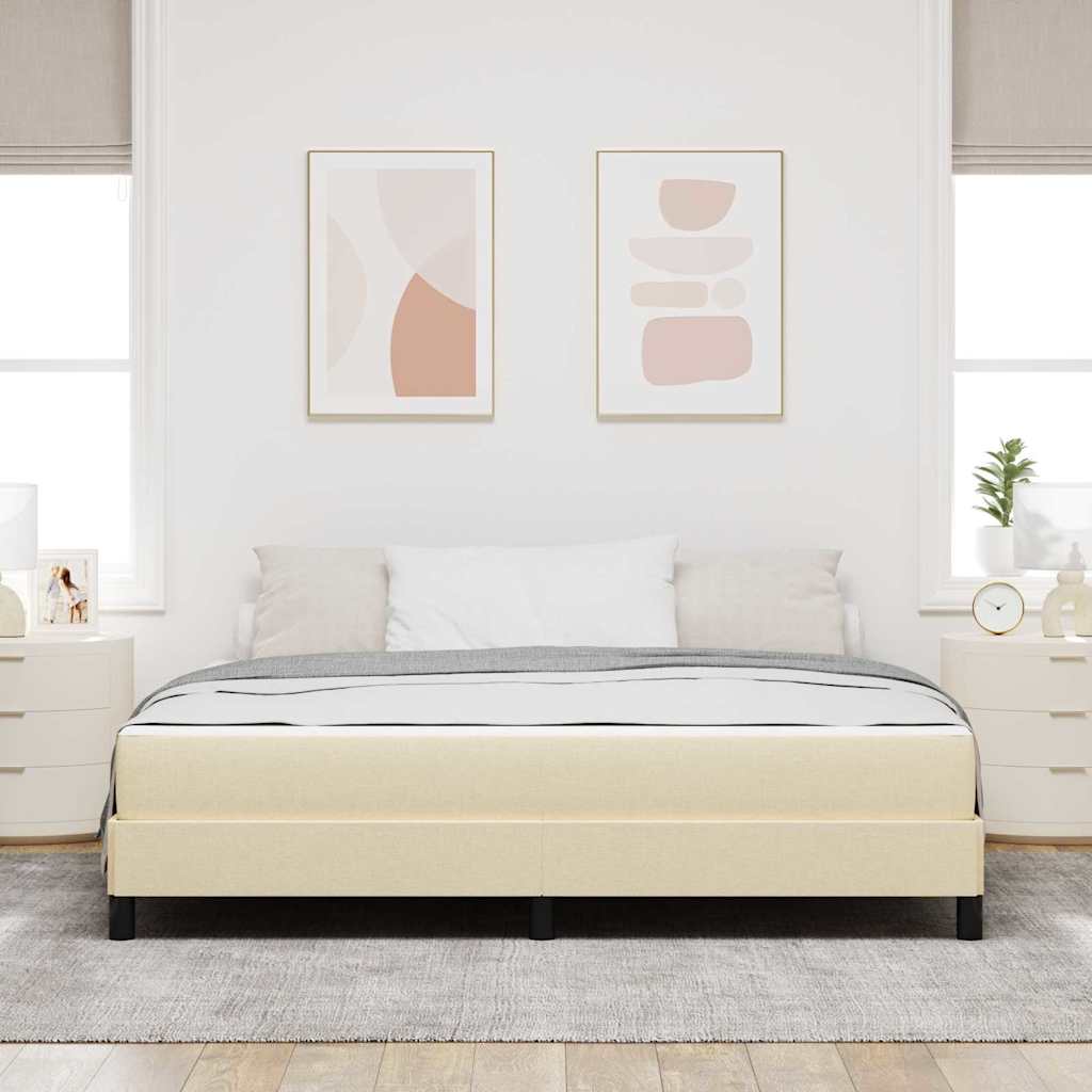 Boxspringbett Creme 180 x 200 cm Stoff