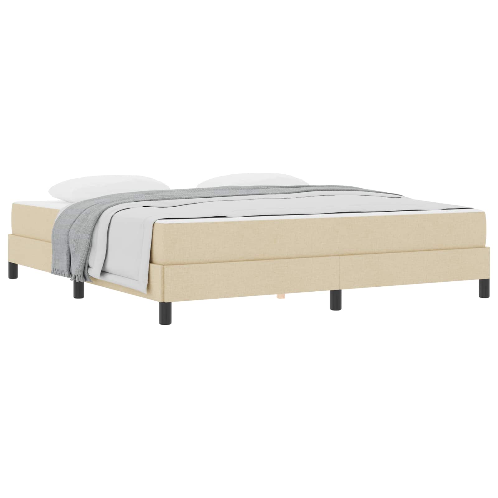 Boxspringbett Creme 180 x 200 cm Stoff