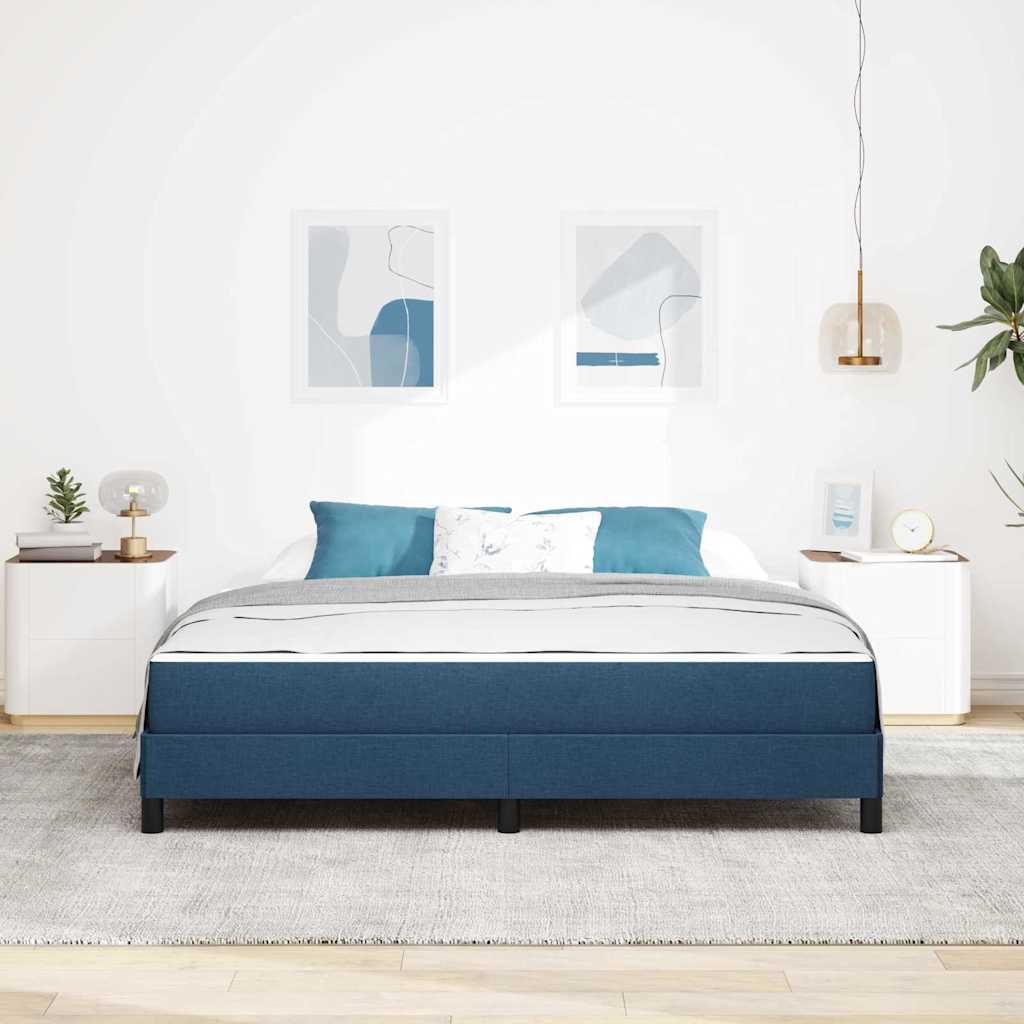 Boxspringbett mit Matratze Blau 180 x 200 cm Stoff