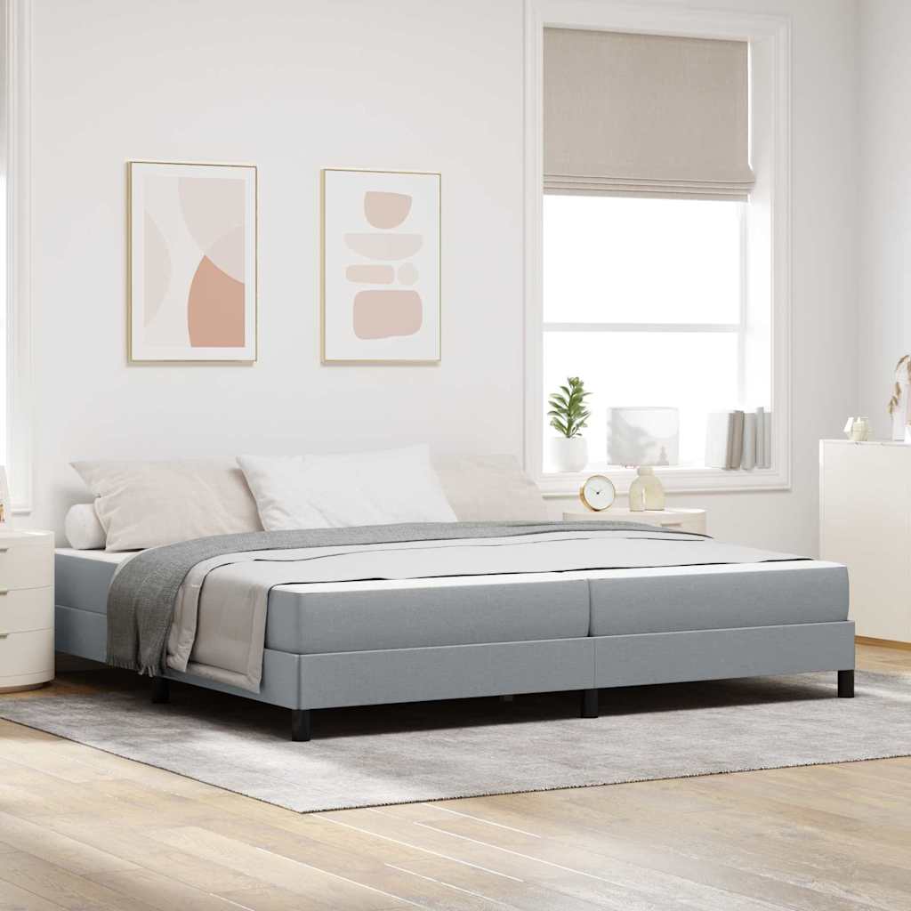 Boxspringbett mit Matratze Hellgrau 200 x 200 cm Stoff