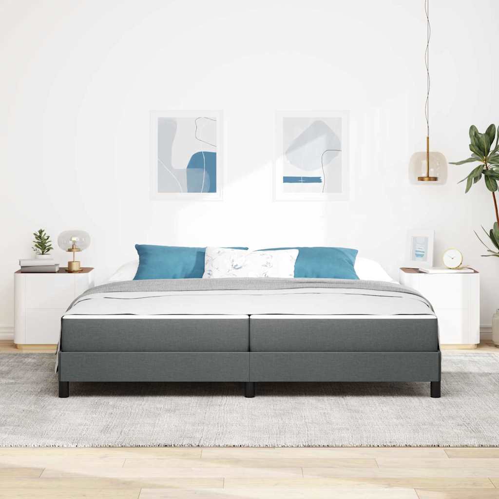 Boxspringbett mit Matratze Dunkelgrau 200 x 200 cm Stoff
