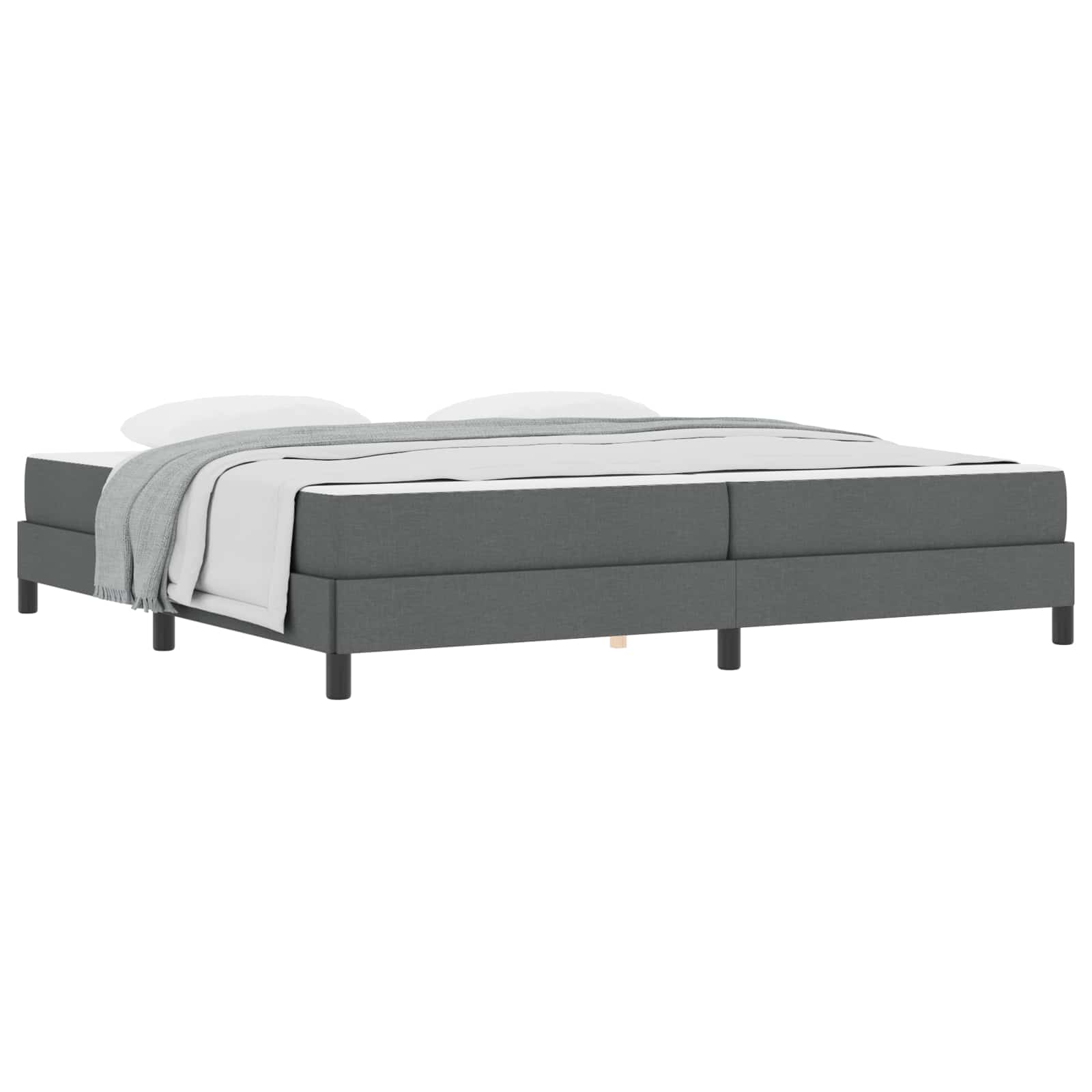 Boxspringbett mit Matratze Dunkelgrau 200 x 200 cm Stoff