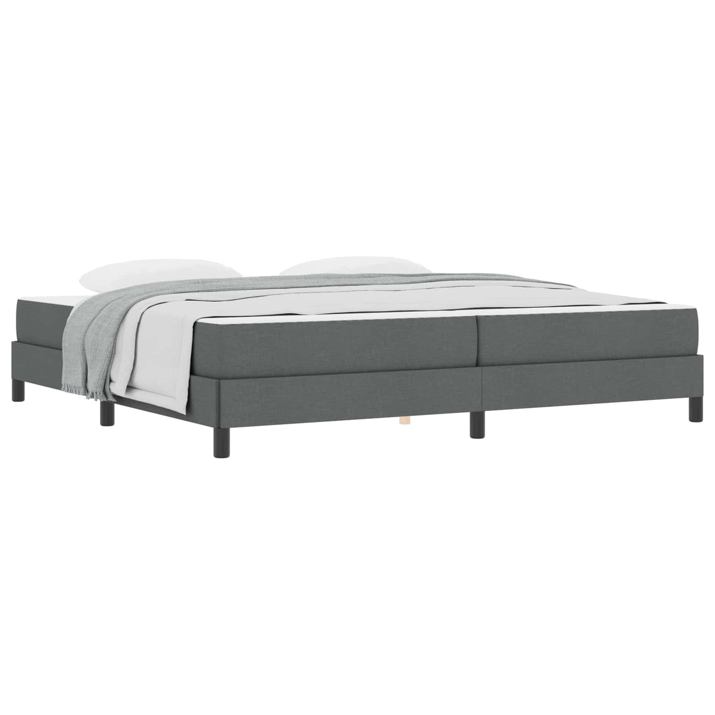 Boxspringbett mit Matratze Dunkelgrau 200 x 200 cm Stoff