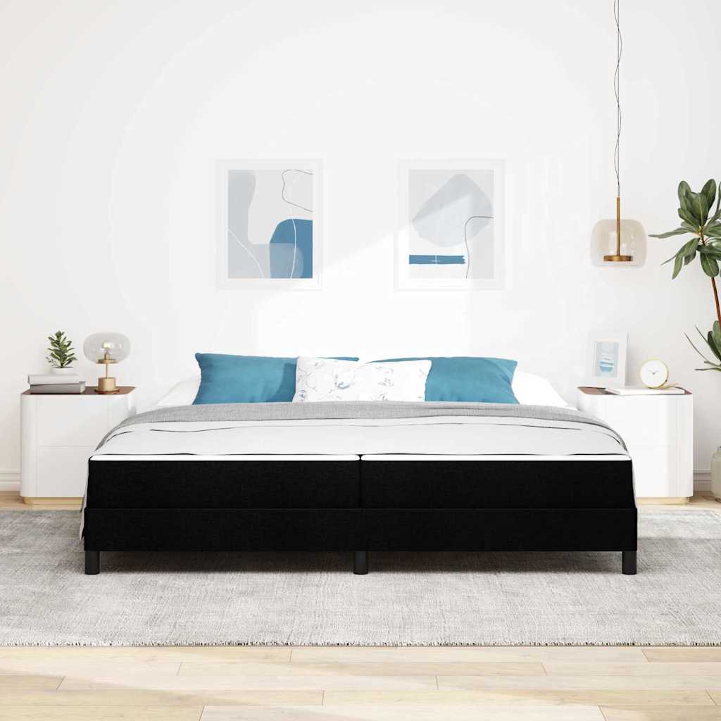 Boxspringbett mit Matratze Schwarz 200 x 200 cm Stoff
