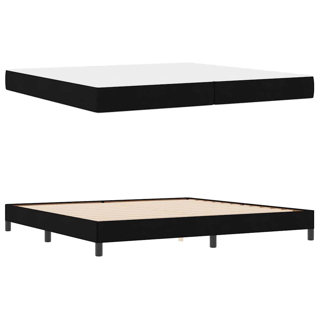 Boxspringbett mit Matratze Schwarz 200 x 200 cm Stoff
