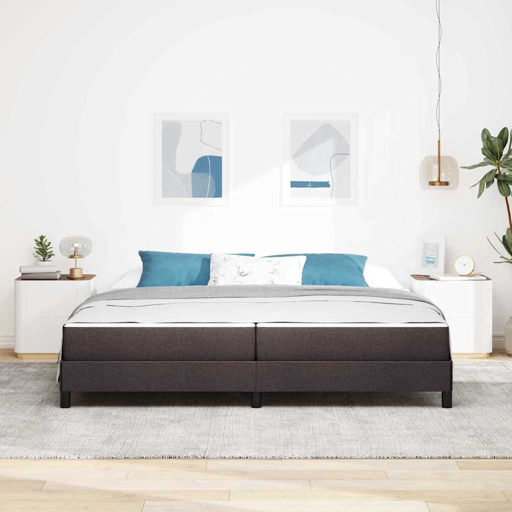 Boxspringbett mit Matratze Dunkelbraun 200 x 200 cm Stoff