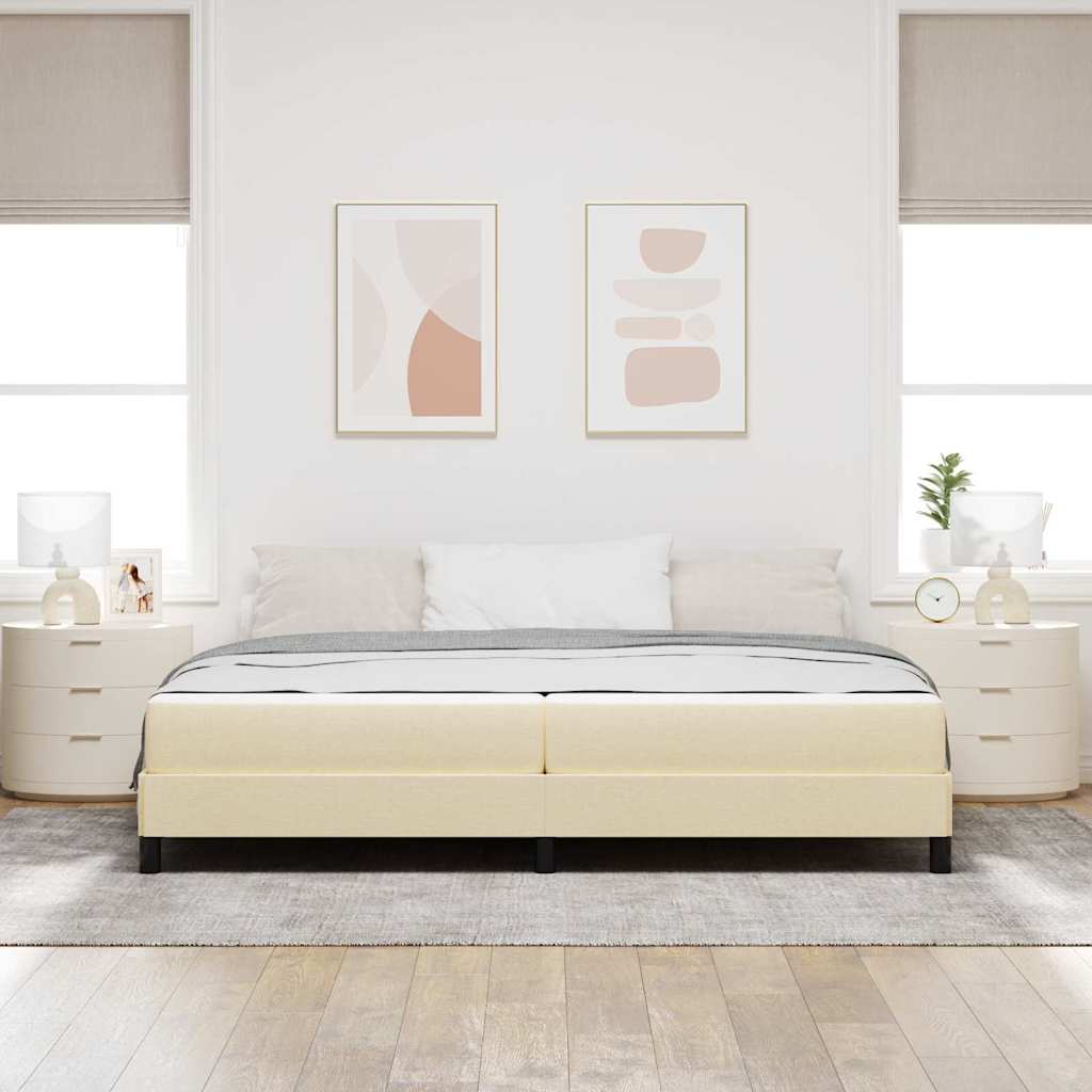 Boxspringbett mit Matratze Creme 200 x 200 cm Stoff