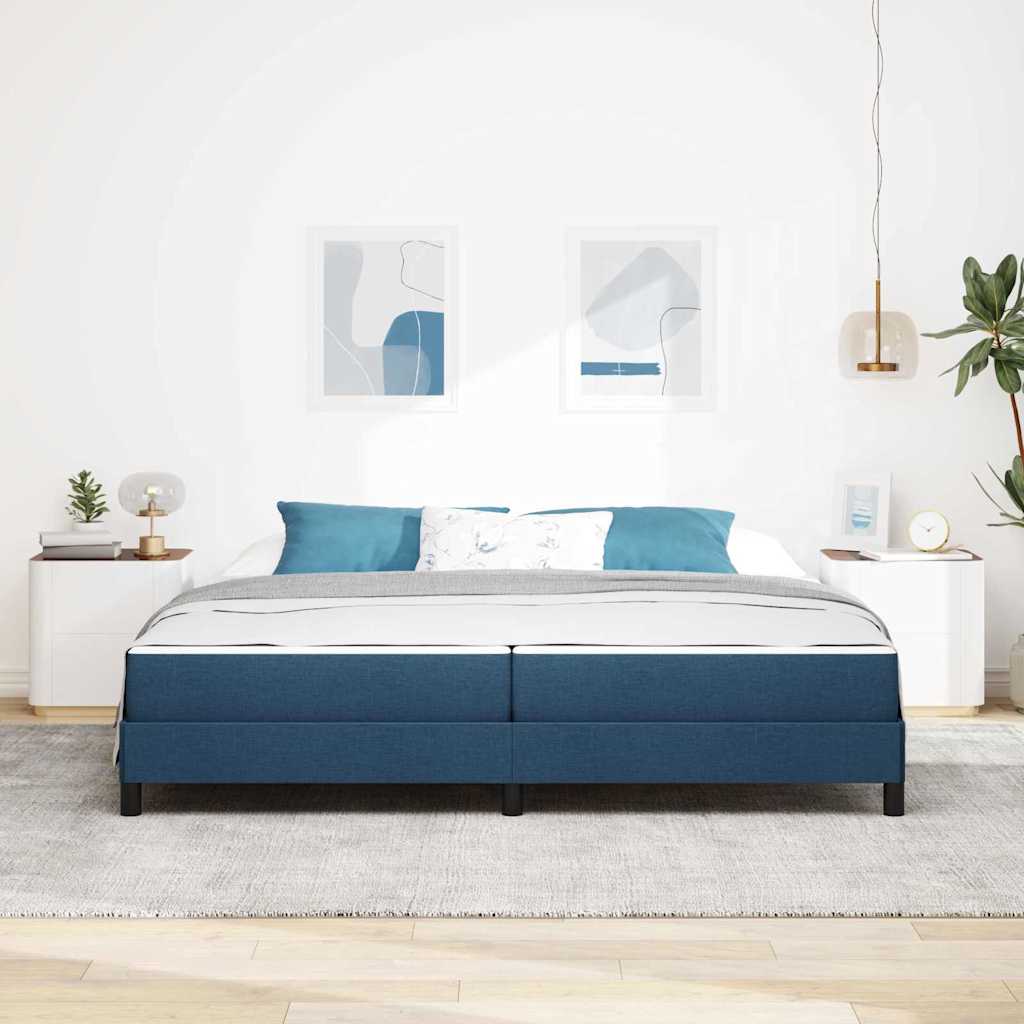 Boxspringbett mit Matratze Blau 200 x 200 cm Stoff