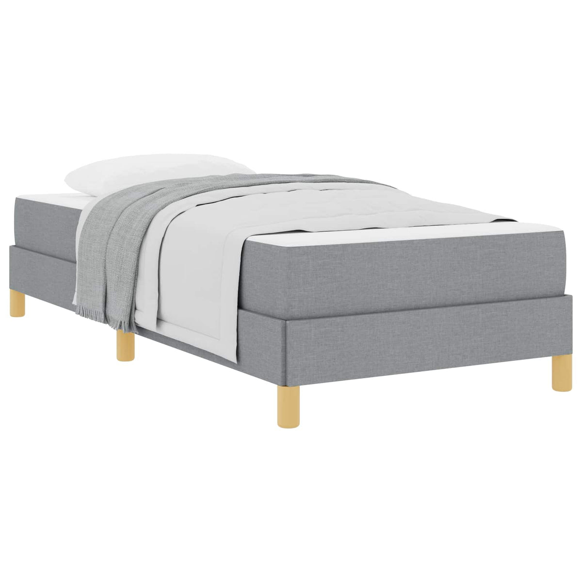 Boxspringbett mit Matratze Hellgrau 80 x 200 cm Stoff
